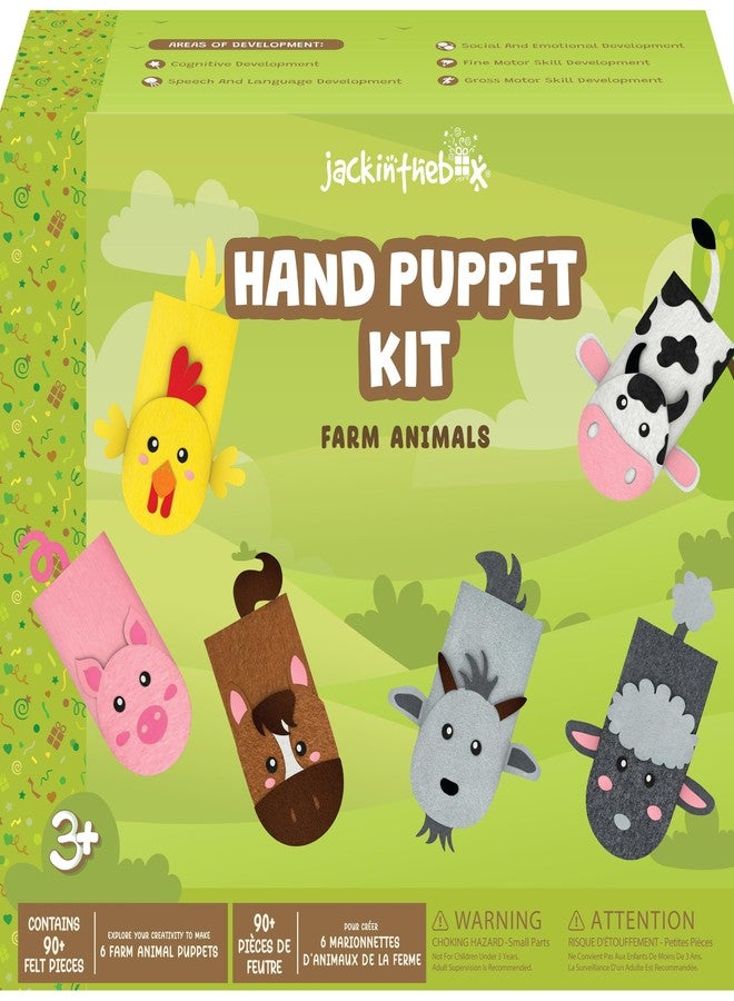 jackinthebox Hand Puppet Making Kit -6 Farm Animals Felt Puppet Craft Kit for Kids,Creative DIY Arts & Crafts Kit Make Your Own Puppets for Storytelling Role Play, Great Craft Gifts for Kids Ages 4-8 - Image 1